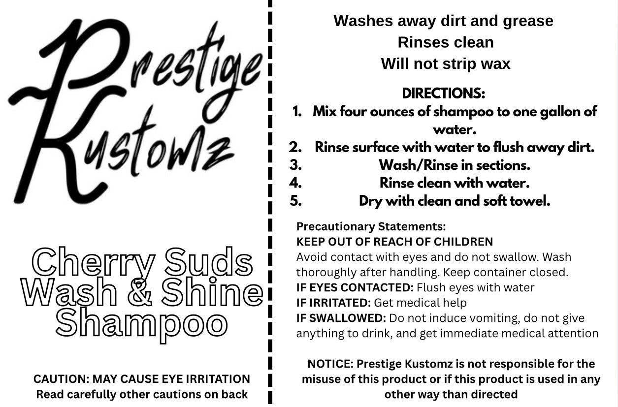 Cherry Suds
Wash & Shine
Shampoo